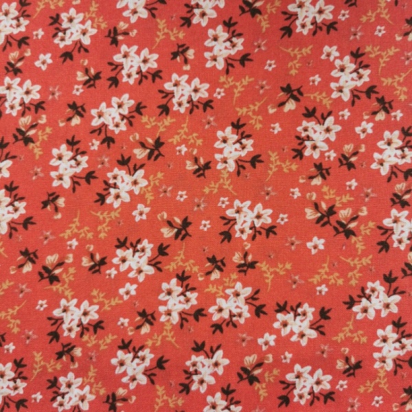 Floral Viscose Chalis - Design 2 ORANGE